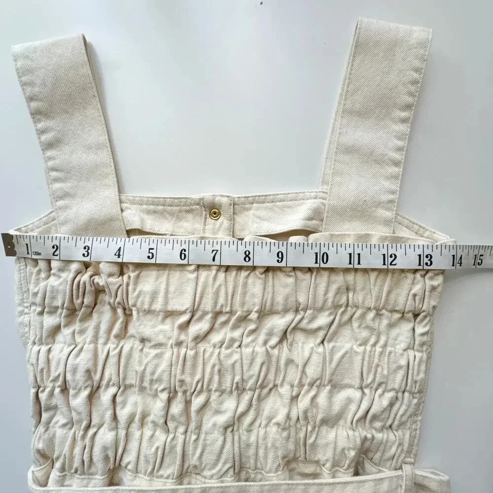 Nanushka Sally Denim Creme Midi Dress XS - Picture 9 of 13